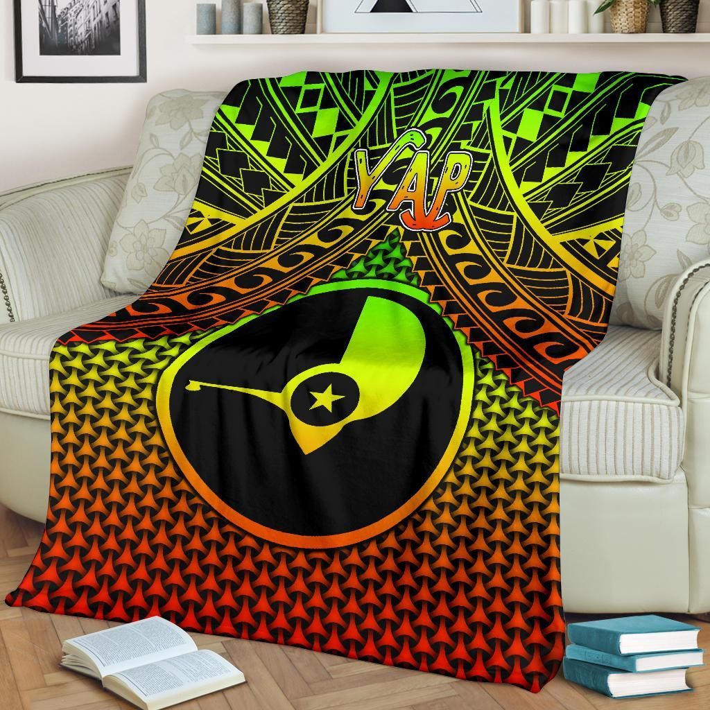 Polynesian Yap Premium Blanket - Reggae Vintage Polynesian Patterns