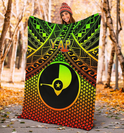 Polynesian Yap Premium Blanket - Reggae Vintage Polynesian Patterns