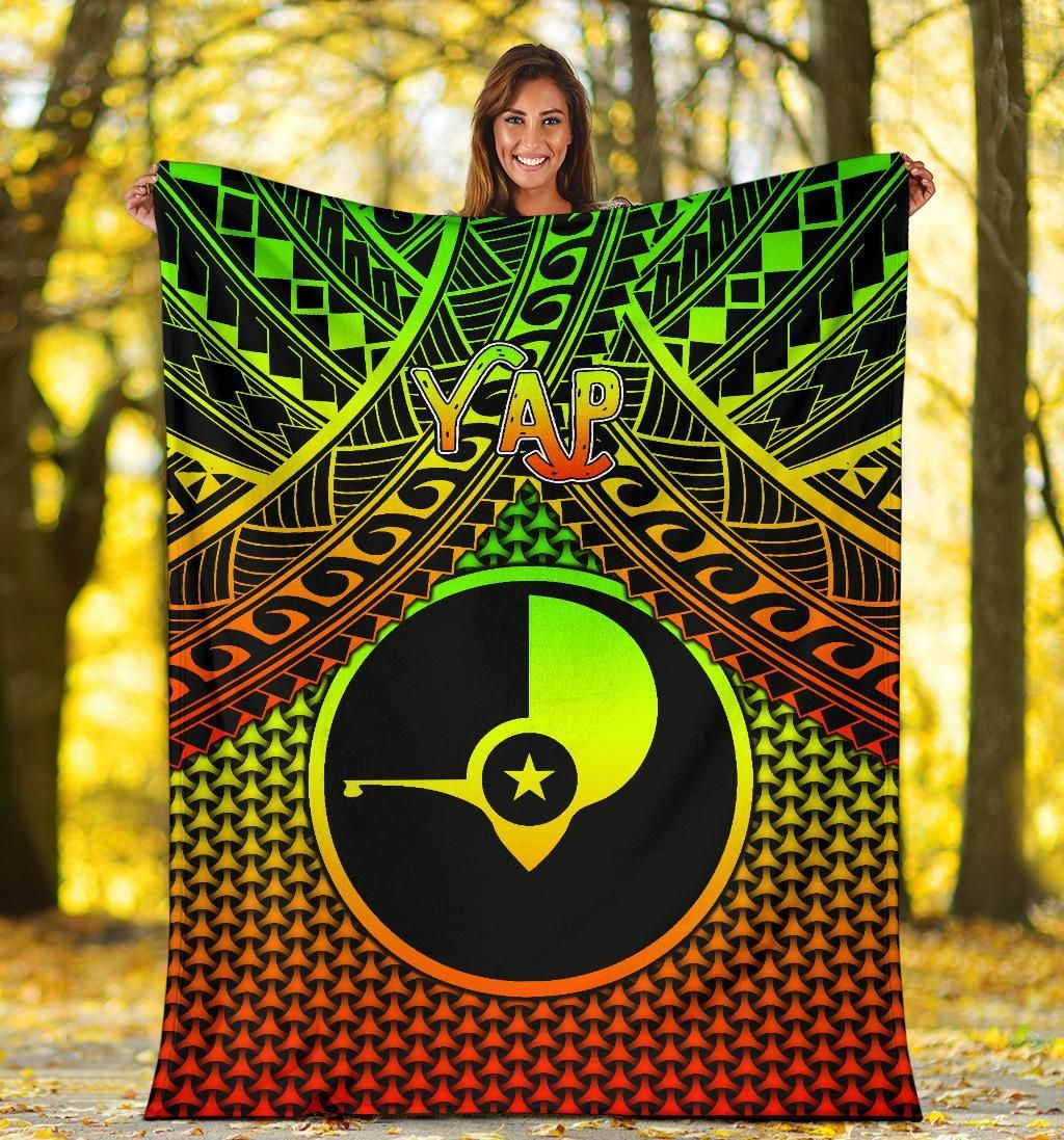 Polynesian Yap Premium Blanket - Reggae Vintage Polynesian Patterns