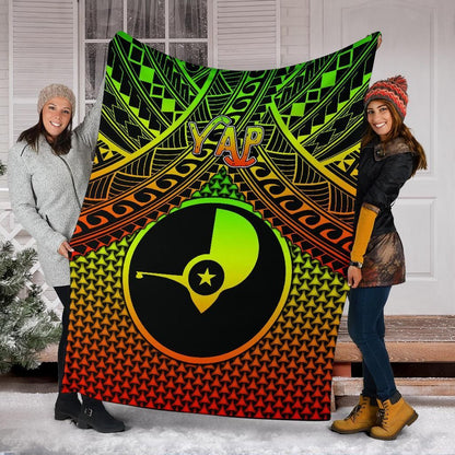 Polynesian Yap Premium Blanket - Reggae Vintage Polynesian Patterns