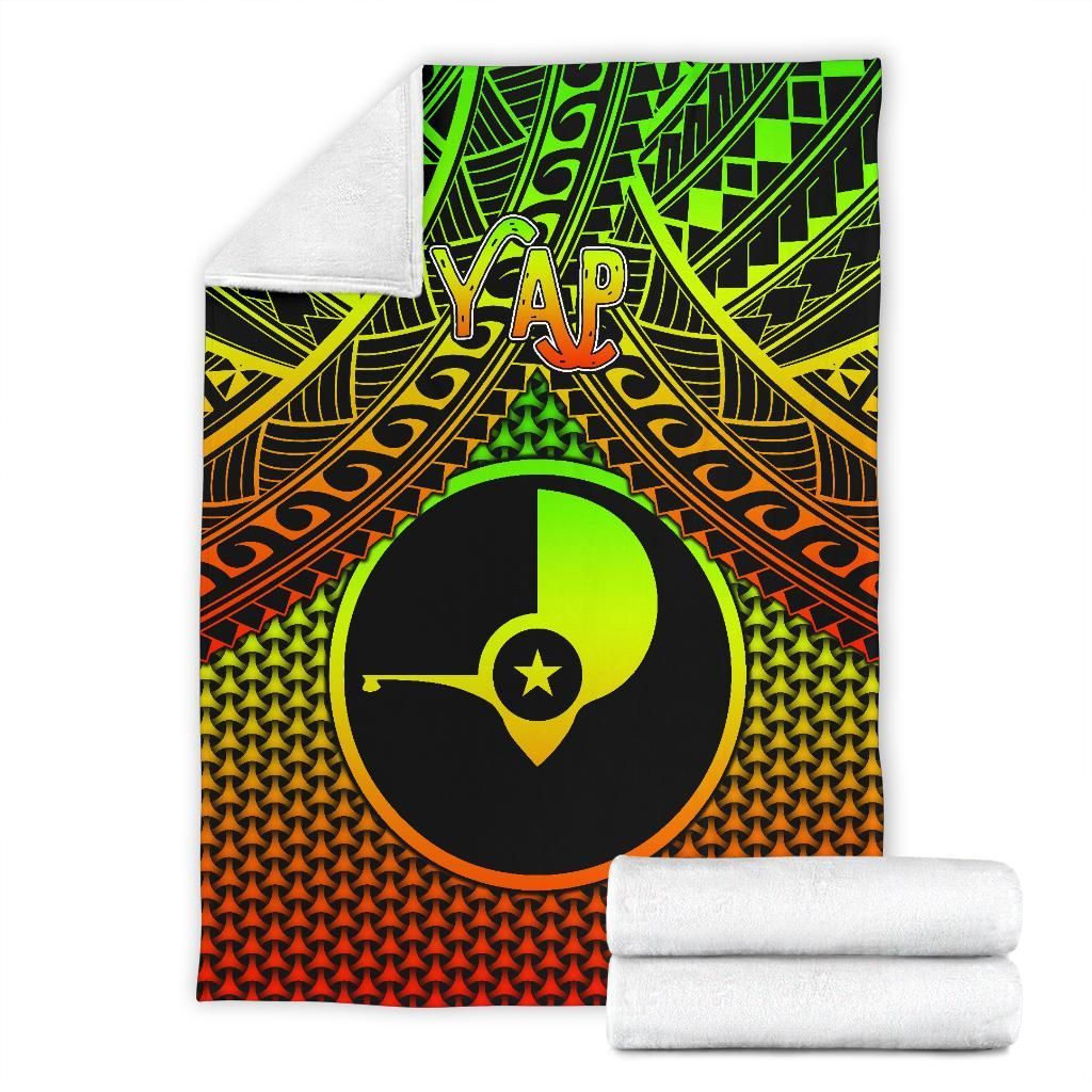 Polynesian Yap Premium Blanket - Reggae Vintage Polynesian Patterns