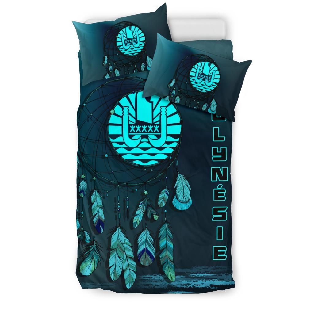 Polynesia Duvet Cover Set - Polynesian Flag Dreamcatcher Blue