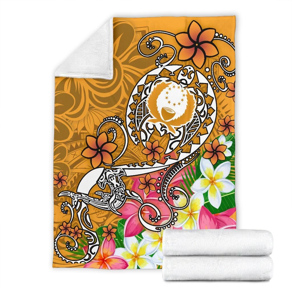 Pohnpei Premium Blanket - Turtle Plumeria (Gold)