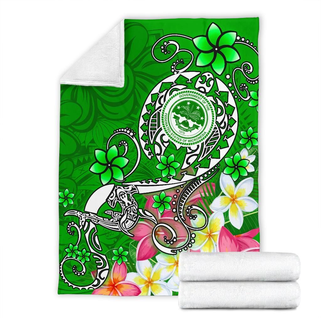 FSM Premium Blanket - Turtle Plumeria (Green)