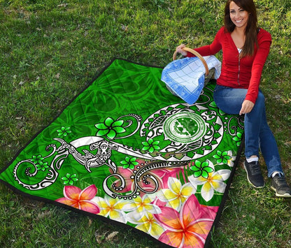 FSM Premium Quilt - Turtle Plumeria (Green)