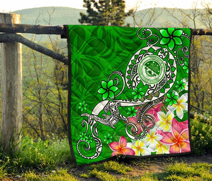 FSM Premium Quilt - Turtle Plumeria (Green)
