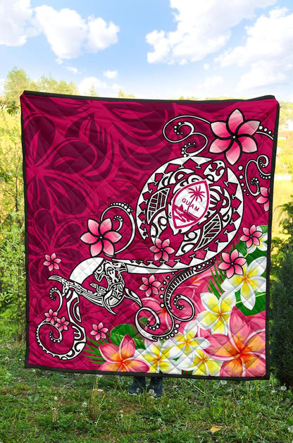 Guam Premium Quilt - Turtle Plumeria (Pink)