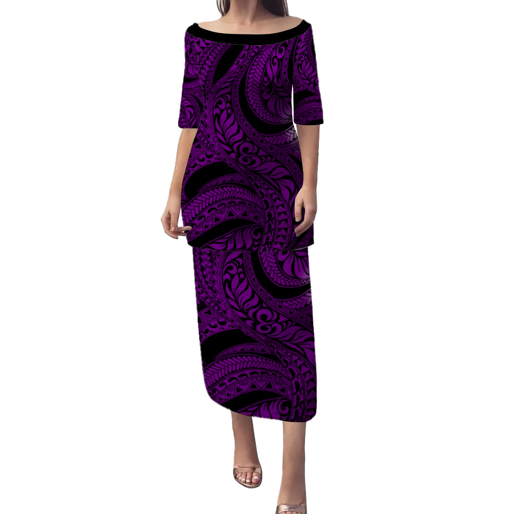 Hawaii Puletasi Tribal Pattern Polynesian Purple