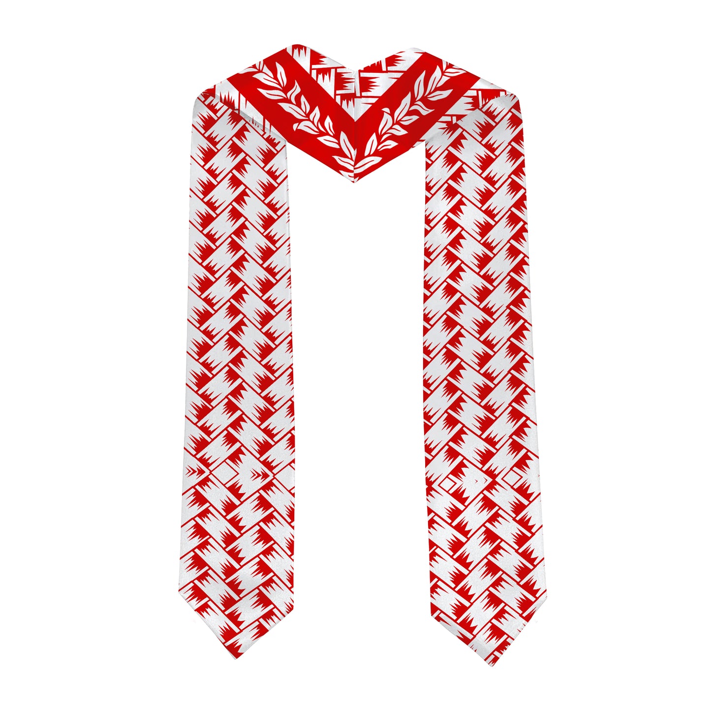 Hawaii Graduation Stole Custom Class 2026 Plumeria Flower Lauhala Style