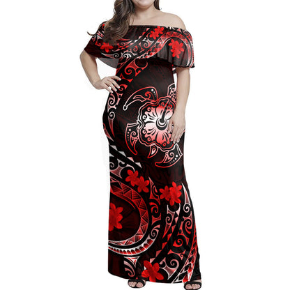 Hawaii Polynesian Combo Dress And Shirt Turtle Tribal Polynesia Tattoo Luxury Design