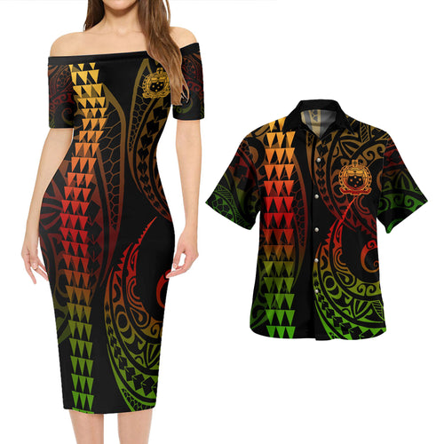 Samoa Combo Short Sleeve Dress And Shirt Kakau Style Reggae