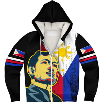 Philippines Filipinos Sherpa Hoodie Rizal Day Flag Grunge Style