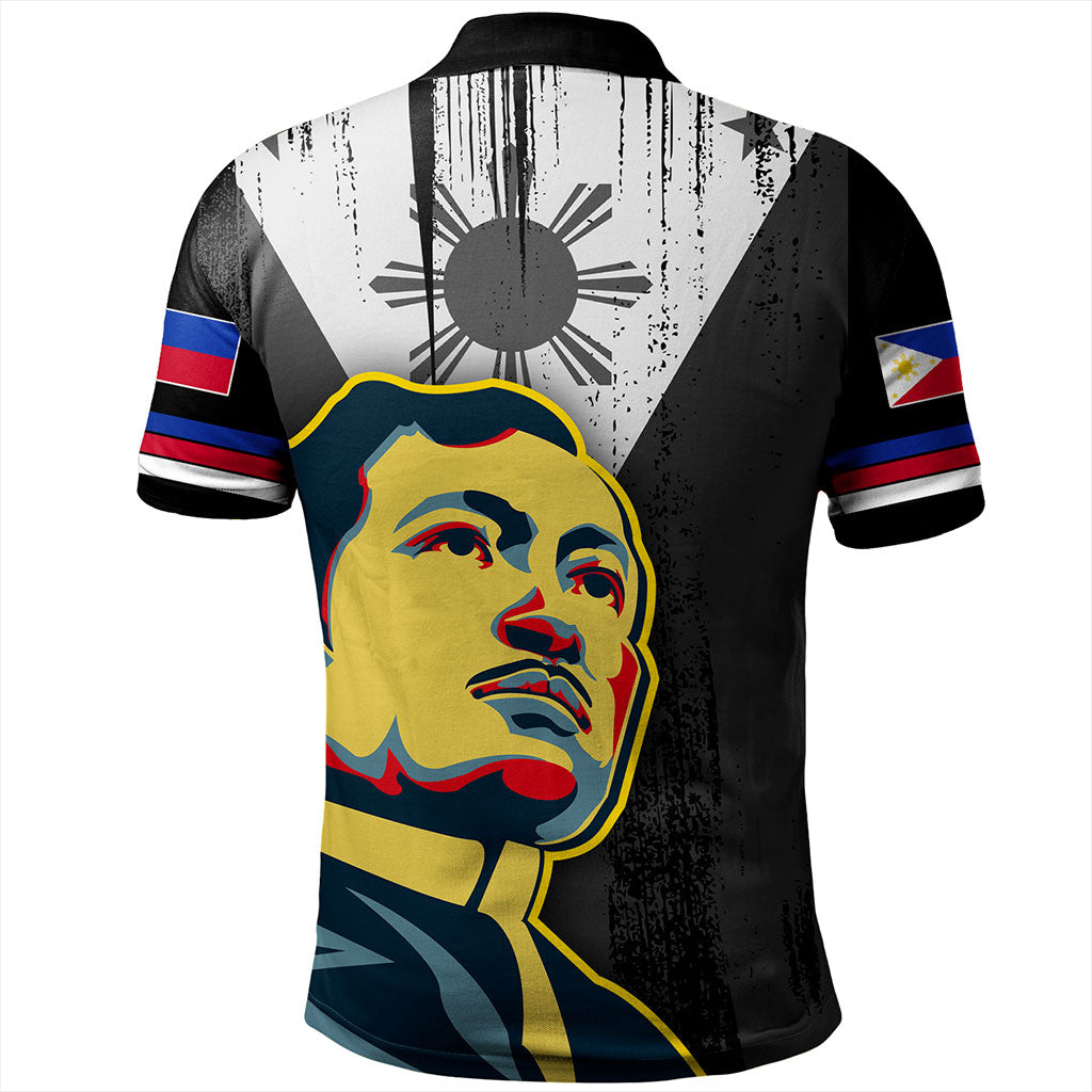 Philippines Filipinos Polo Shirt Rizal Day Flag Grunge Style