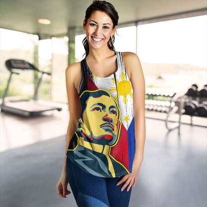 Philippines Filipinos Women Tank Rizal Day Flag Grunge Style