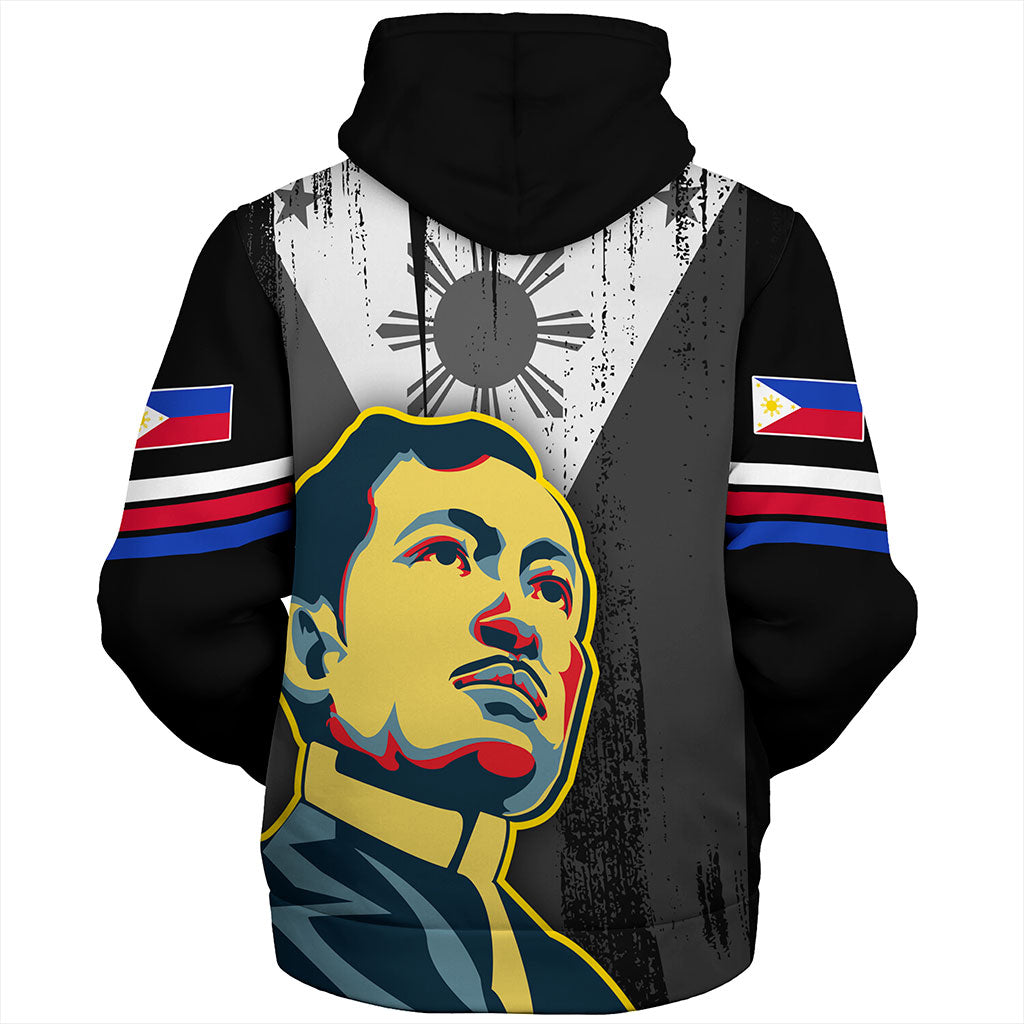 Philippines Filipinos Sherpa Hoodie Rizal Day Flag Grunge Style