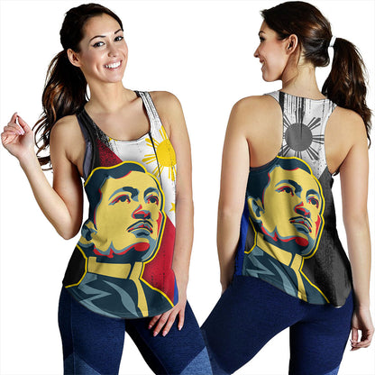 Philippines Filipinos Women Tank Rizal Day Flag Grunge Style