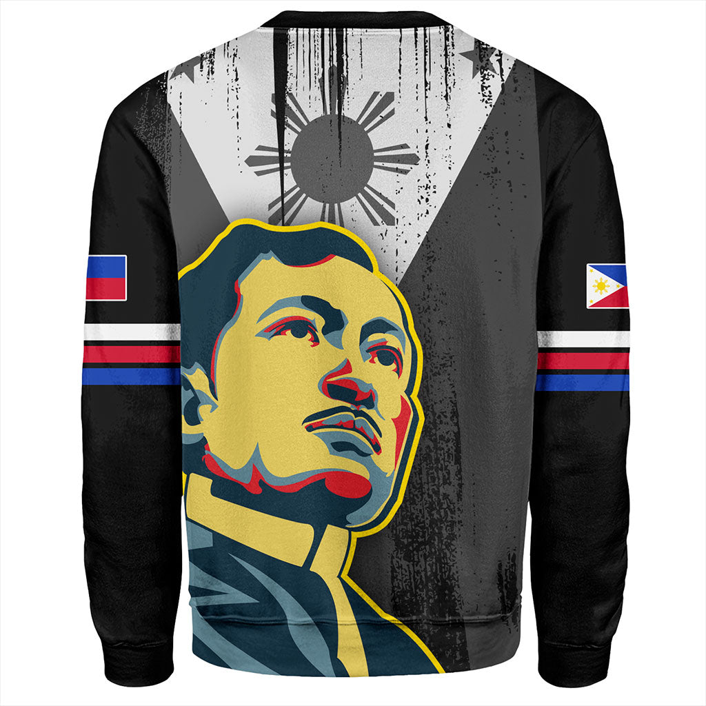 Philippines Filipinos Sweatshirt Rizal Day Flag Grunge Style