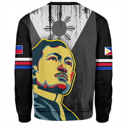 Philippines Filipinos Sweatshirt Rizal Day Flag Grunge Style