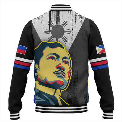 Philippines Filipinos Baseball Jacket Rizal Day Flag Grunge Style