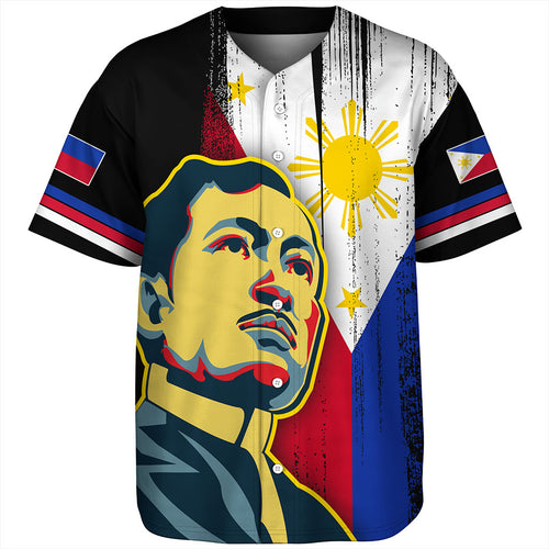 Philippines Filipinos Baseball Shirt Rizal Day Flag Grunge Style