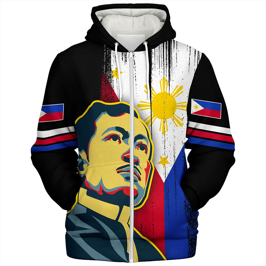 Philippines Filipinos Sherpa Hoodie Rizal Day Flag Grunge Style