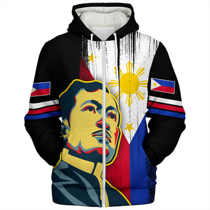 Philippines Filipinos Sherpa Hoodie Rizal Day Flag Grunge Style