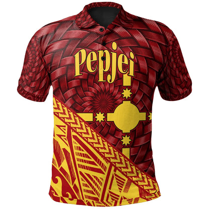Rotuma Polo Shirt - Pepjei Tapa Patterns With Bamboo