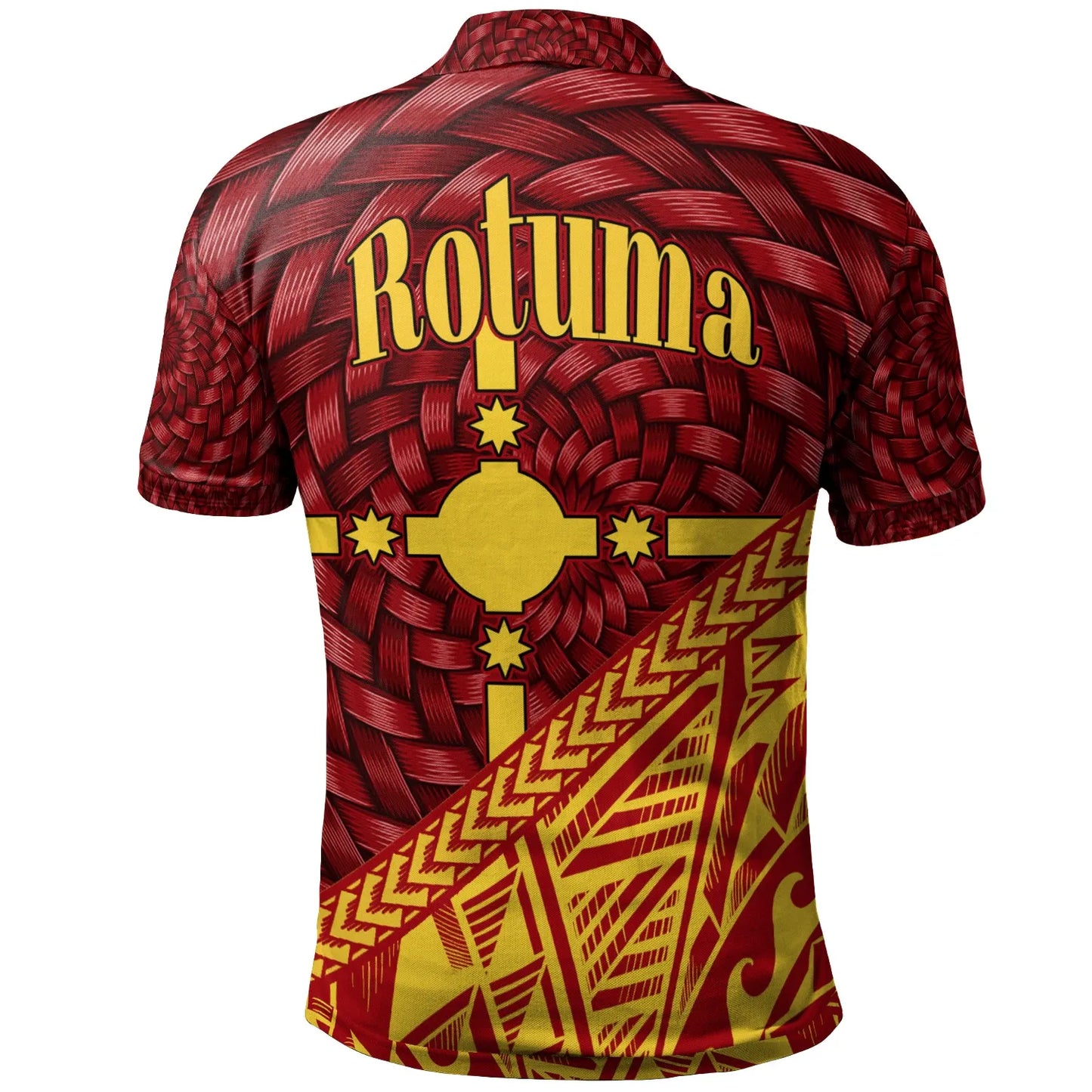 Rotuma Polo Shirt - Pepjei Tapa Patterns With Bamboo