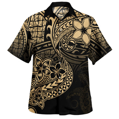 Hawaii Hawaiian Shirt Plumeria Honu Tribal Flow