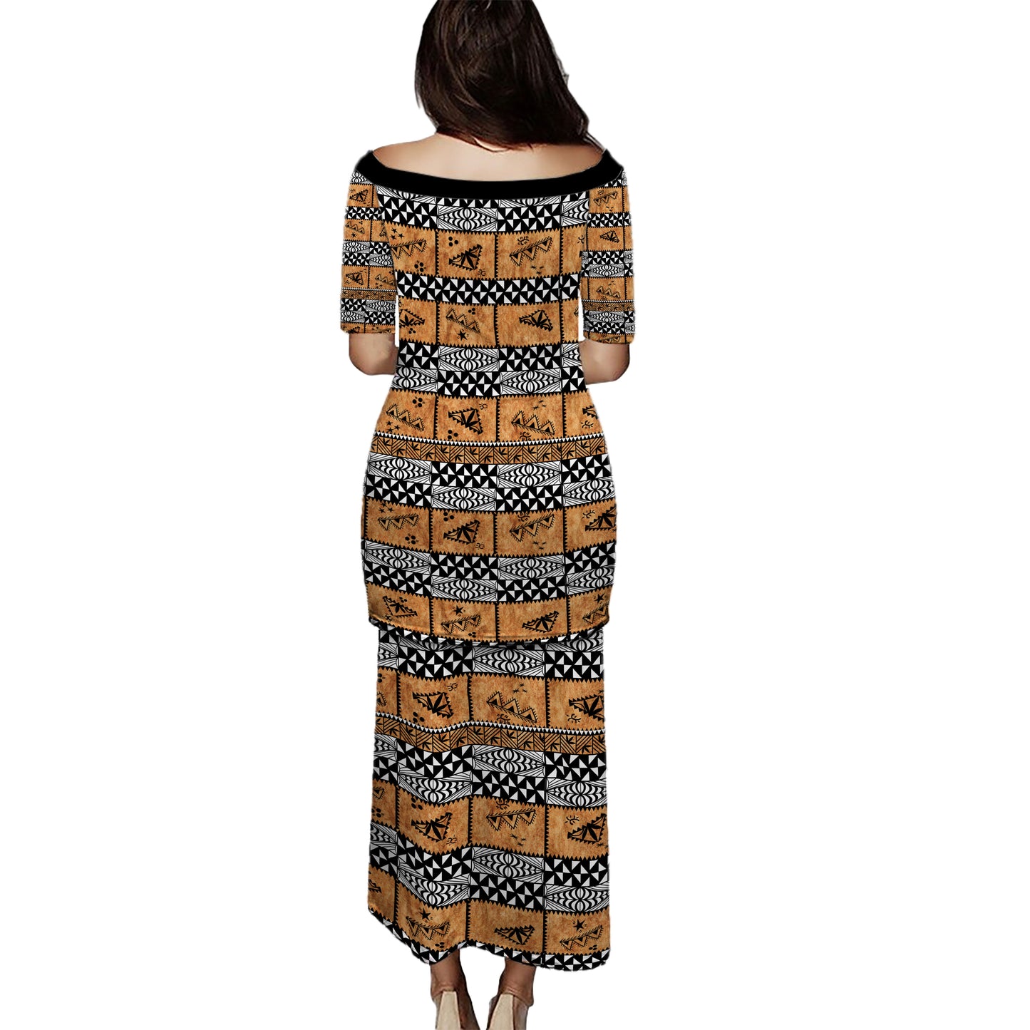Tonga Combo Puletasi And Shirt Tapa Pattern