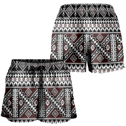 Samoa Women Shorts Polynesian Tribal Print Stripe Style