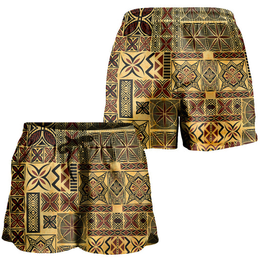 Samoa Women Shorts Tapa Design Dobby Fabric