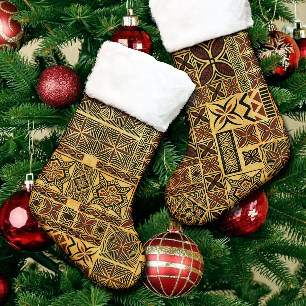 Samoa Christmas Stocking Tapa Design Dobby Fabric