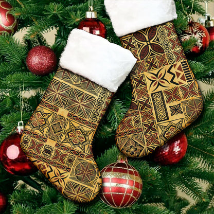 Samoa Christmas Stocking Tapa Design Dobby Fabric