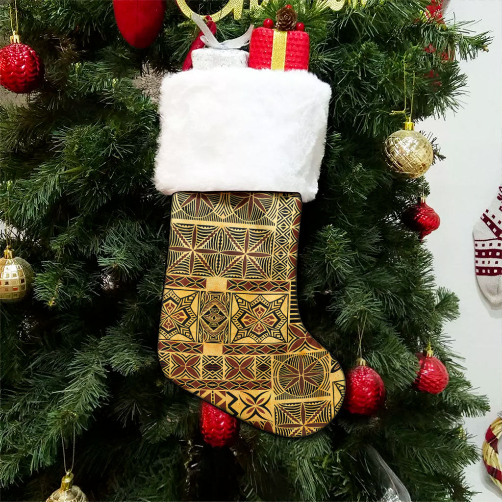 Samoa Christmas Stocking Tapa Design Dobby Fabric