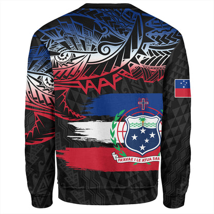 Samoa Sweatshirt Tribal Polynesian Grunge Flag