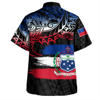Samoa Hawaiian Shirt Tribal Polynesian Grunge Flag