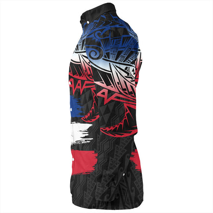 Samoa Long Sleeve Shirt Tribal Polynesian Grunge Flag