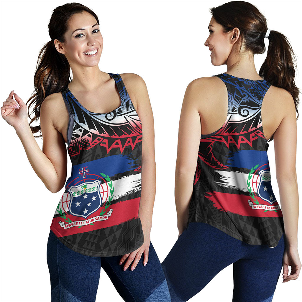 Samoa Women Tank Tribal Polynesian Grunge Flag