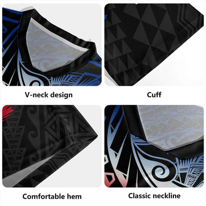 Samoa Rugby Jersey Tribal Polynesian Grunge Flag