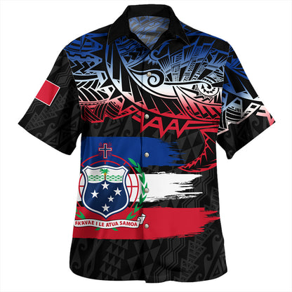 Samoa Hawaiian Shirt Tribal Polynesian Grunge Flag