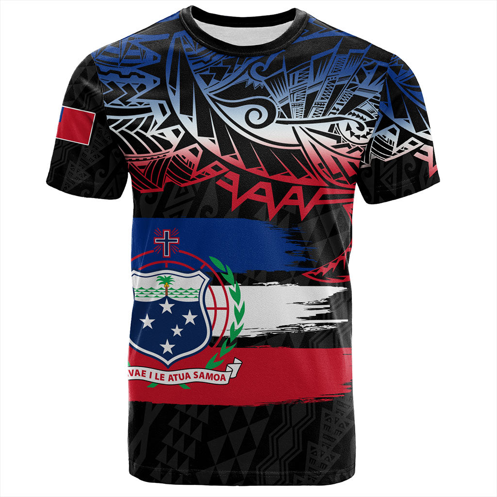 Samoa T-Shirt Tribal Polynesian Grunge Flag