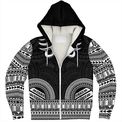 Samoa Sherpa Hoodie Ula Nifo Circle Pattern Design