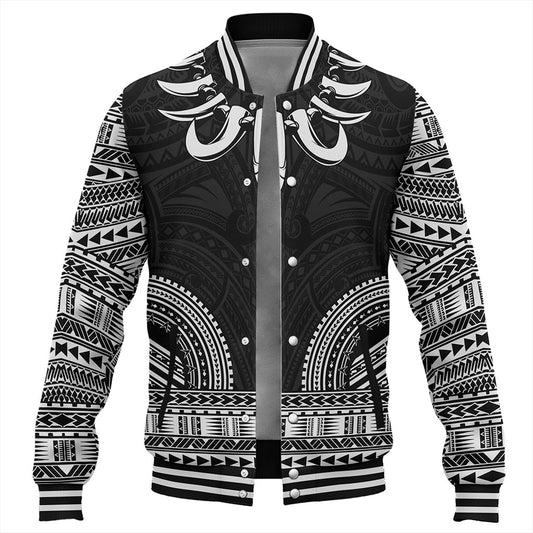Samoa Baseball Jacket Ula Nifo Circle Pattern Design