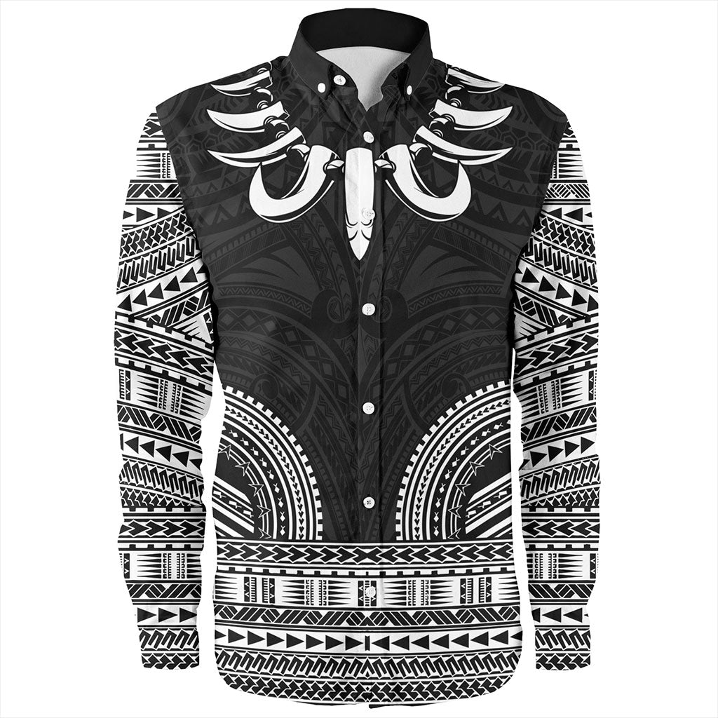 Samoa Long Sleeve Shirt Ula Nifo Circle Pattern Design
