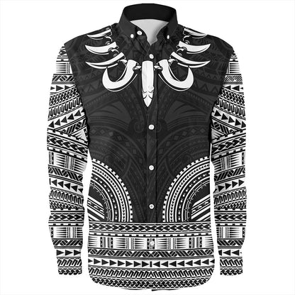 Samoa Long Sleeve Shirt Ula Nifo Circle Pattern Design