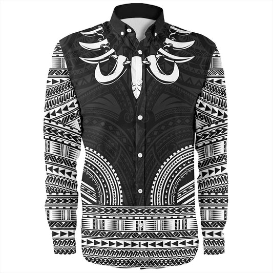 Samoa Long Sleeve Shirt Ula Nifo Circle Pattern Design