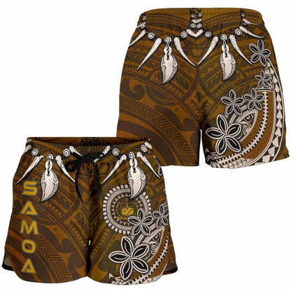 Samoa All Over Print Women Shorts - Polynesian Boar Tusk