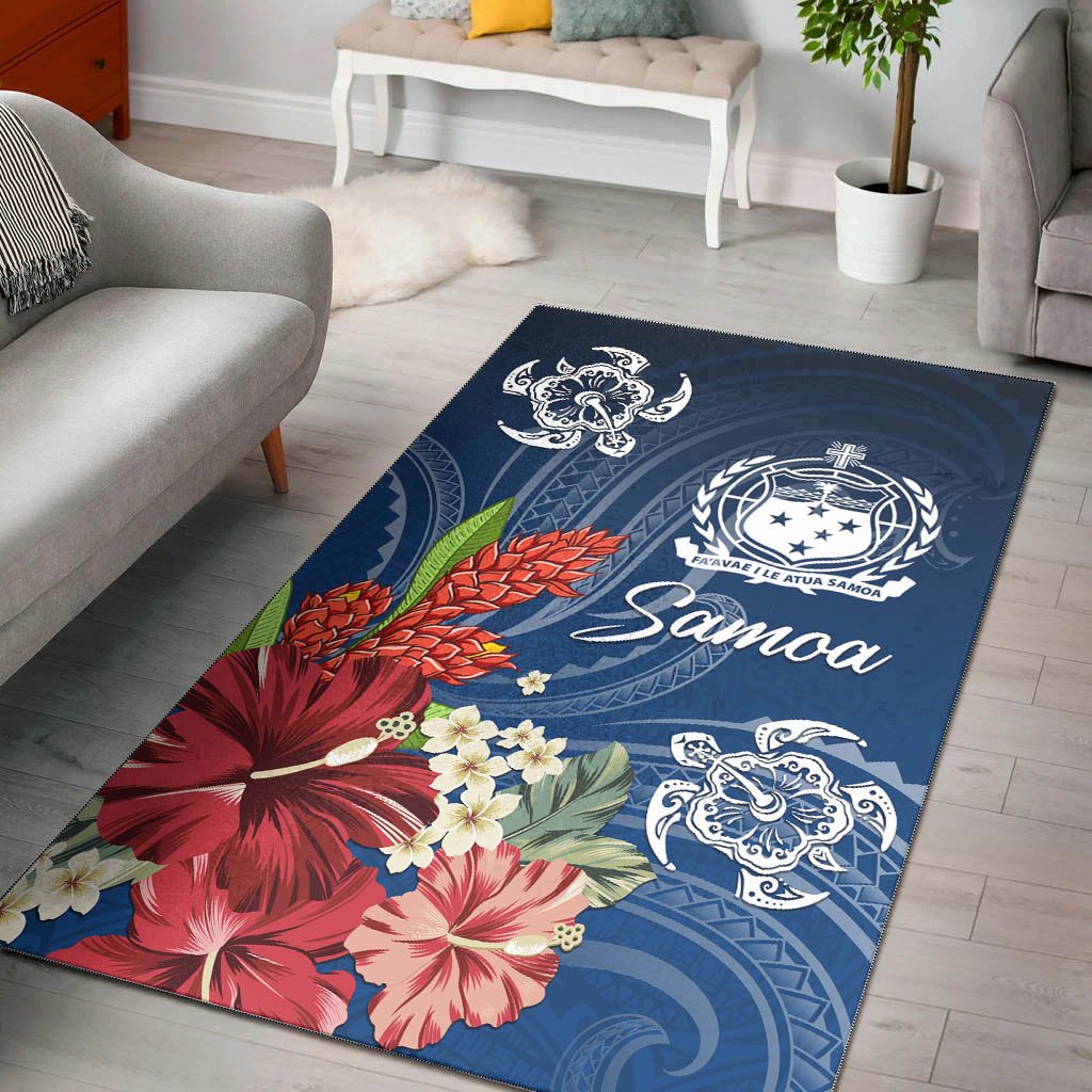 Samoa Area Rug - Flower And Turtle