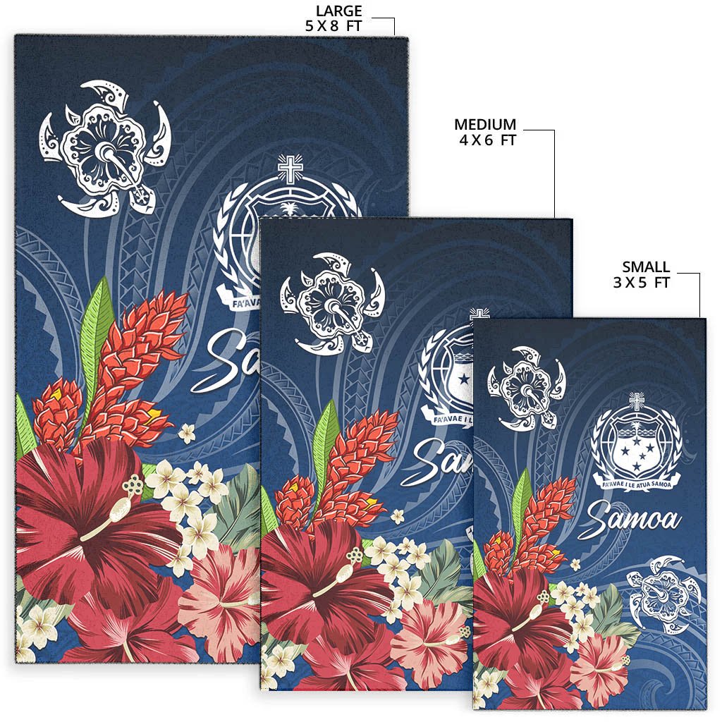 Samoa Area Rug - Flower And Turtle